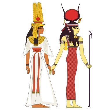 Egyptian ancient symbol, isolated figure of ancient egypt deities clipart