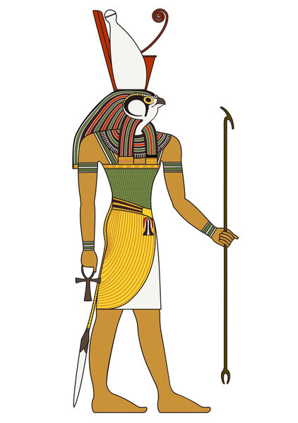 Egyptian ancient symbol, isolated figure of ancient egypt deities