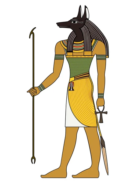 Египетский древний символ, изолированная фигура древних божеств Египта — стоковый вектор