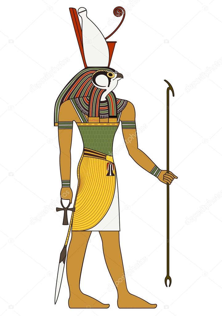 Egyptian ancient symbol, isolated figure of ancient egypt deities