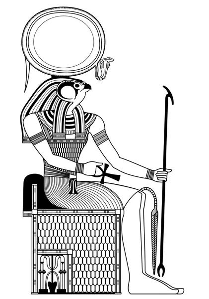 Horus, figura aislada del antiguo dios egipcio — Vector de stock