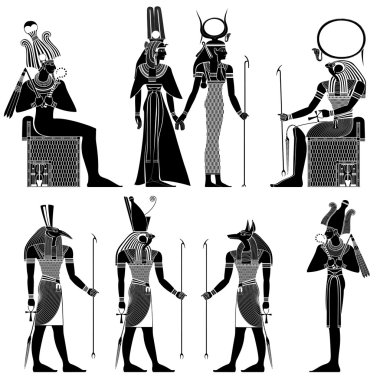 Isolated figure of ancient egypt god clipart