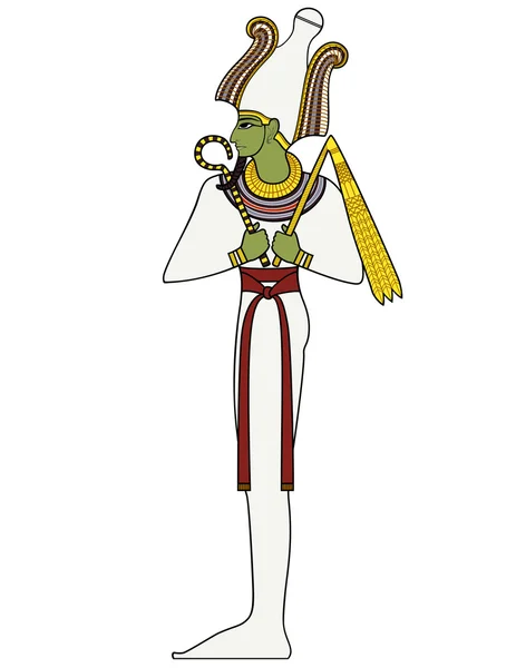 Osiris, elszigetelt ábra az ókori Egyiptom Isten — Stock Vector