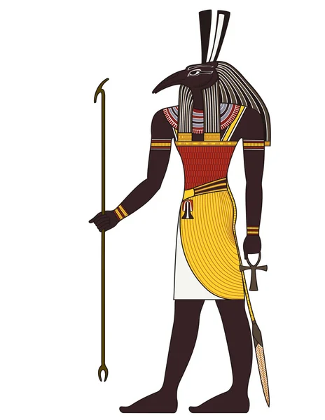 Seth, geïsoleerde figuur van het oude Egypte god — Stockvector