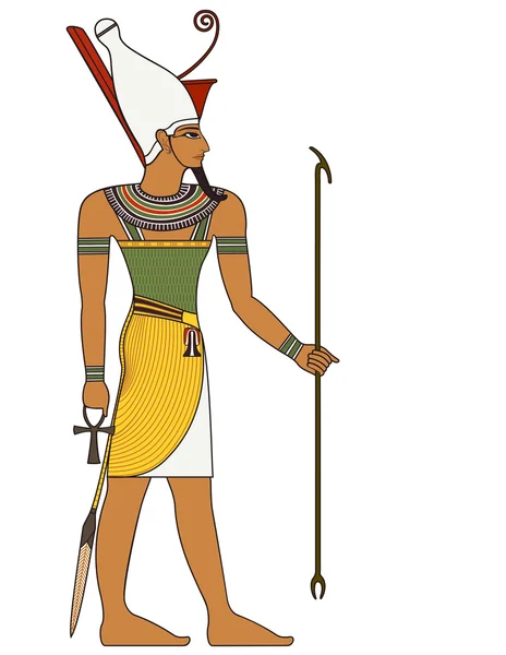 ファラオ、エジプトの古代のシンボル、古代エジプトの神々 の隔離された図 — ストックベクタ