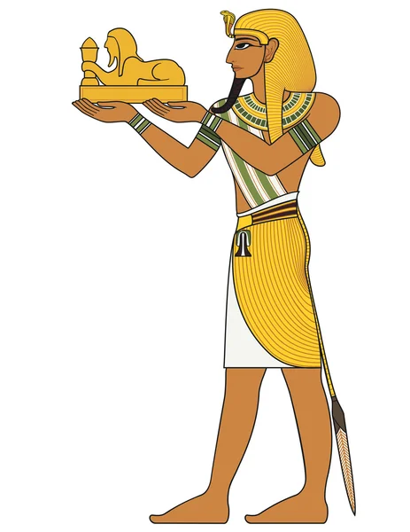 Фараон, египетский древний символ, изолированная фигура древних божеств Египта — стоковый вектор