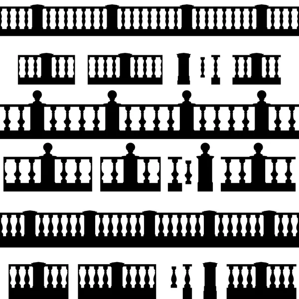 Outdoor and park elements : balustrade , decorative vase ,set of landscape elements,vector drawing — Stock Illustration Outdoor and park elements : balustrade , decorative vase ,set of landscape elements,vector drawing Stock Illustration