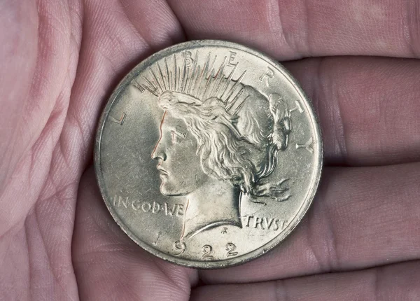 Silver Peace Dollar. — Stock Photo, Image