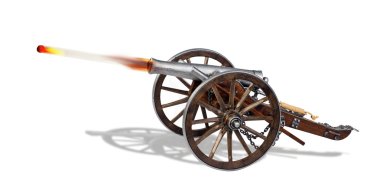  Old Cannon in Action.. clipart