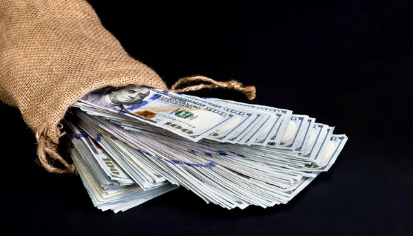 Tasche mit Bargeld. — Stockfoto