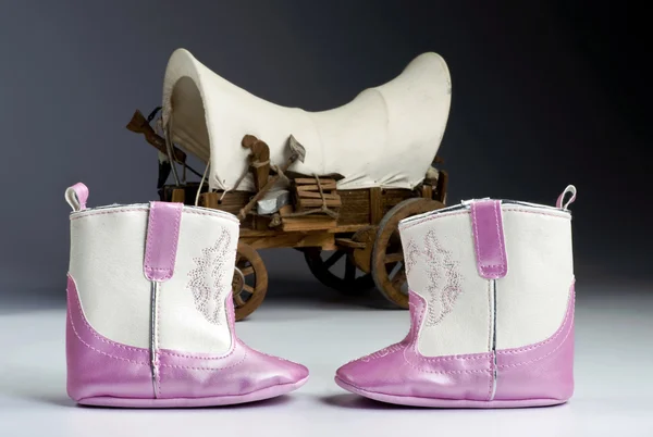 Pink Baby Boots. — Stock Photo, Image