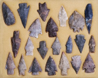 Real Indian Arrowheads. clipart