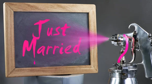 Just married sign. — Stock Photo, Image