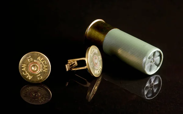 Dallas Texas Jan 2021 Antique Gauge Shotgun Shell Cufflinks Made — Stock Photo, Image