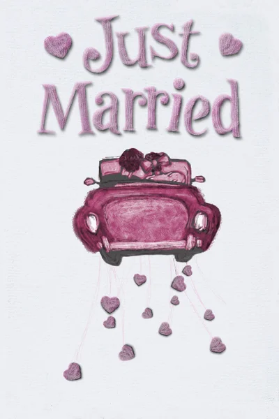 Just Married Art Work. — Stock Photo, Image