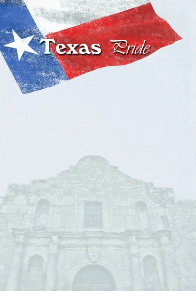 德克萨斯州的自豪感与阿拉莫.. — 图库照片