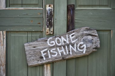 Gone  Fishing Sign. clipart