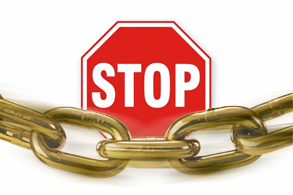 Stop jel és a lánc. — Stock Fotó