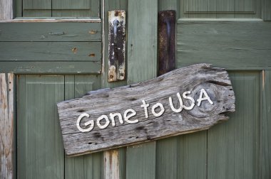 Gone to USA. clipart