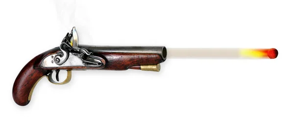 Antyczny angielski flintlock pistolet. — Zdjęcie stockowe