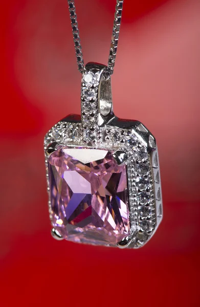 Pink Sapphire Pendent. — Stock Photo, Image