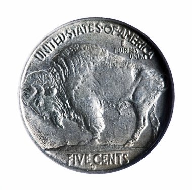 Üç bacak Buffalo nikel.