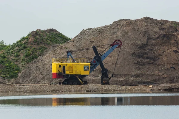 Vieja Excavadora Extracción Grava — Foto de Stock