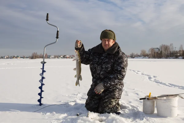 Pesca invernale — Foto Stock