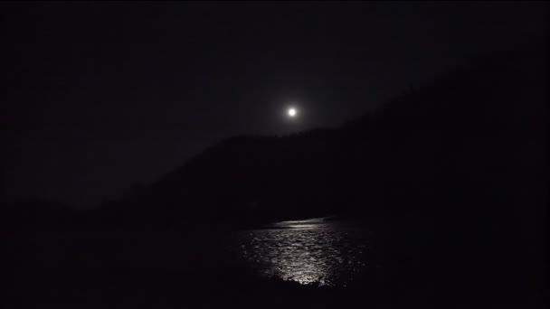 Nuit au clair de lune sur la rivière — Video