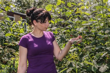 Kadın bir bahçe bahçıvan