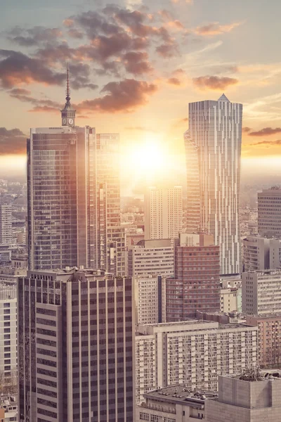 View of skyscrapers in Warsaw — Stock Photo, Image