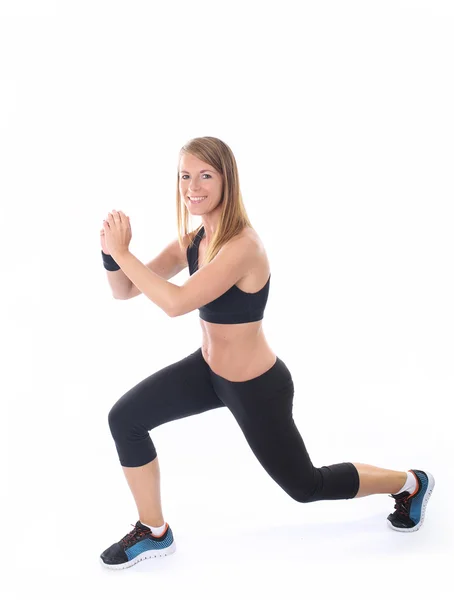 Jonge slanke meisje beoefenen van aerobics — Stockfoto