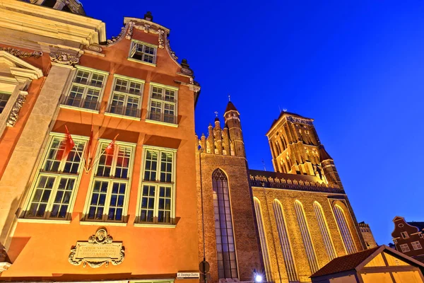 Vista Das Capelas Reais Gdansk City Noite — Fotografia de Stock