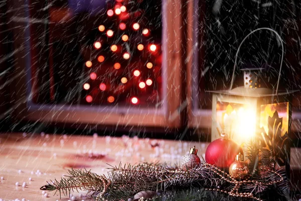 Magic christmas lamp in the moody image — Stock Photo, Image