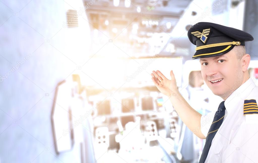 Captain invites you into the cockpit of an airplane