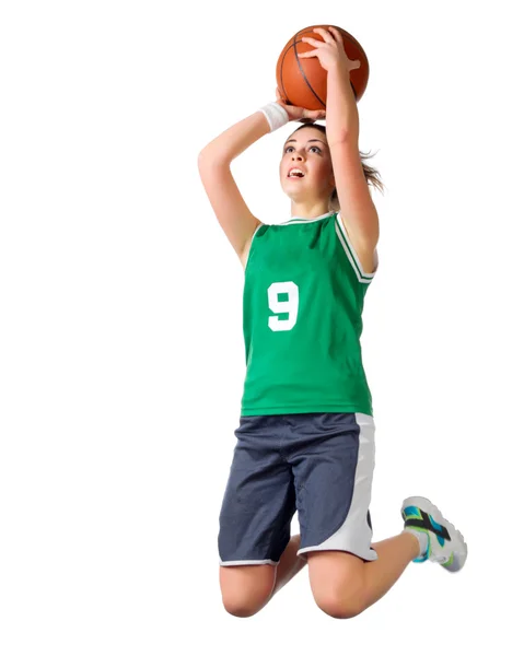 Young girl basketball player — Stock Photo, Image