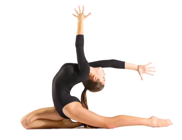 Ung tjej engagerad konst gymnastiska — Stockfoto