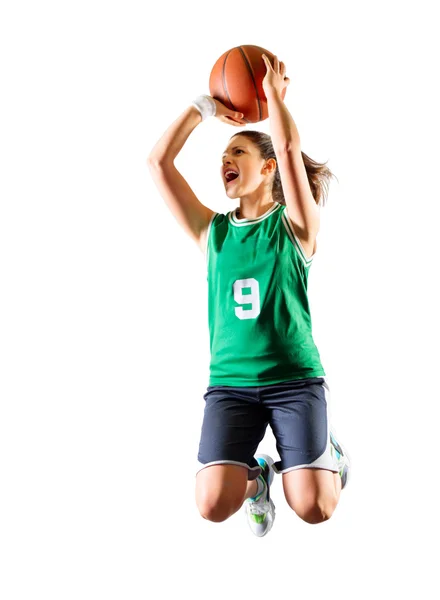 Genç kız basketbol oyuncusu — Stok fotoğraf