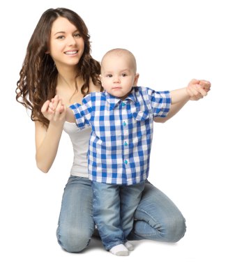 Küçük çocuğu olan kadın