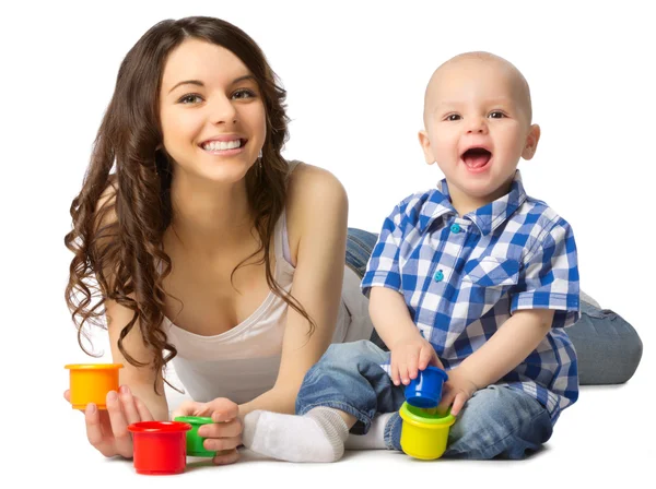 Young woman with little boy — Stock Photo, Image