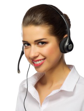 Genç kız çağrı merkezi çalışan