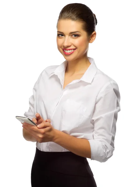 Young businesswoman with mobile phone — Stock Photo, Image