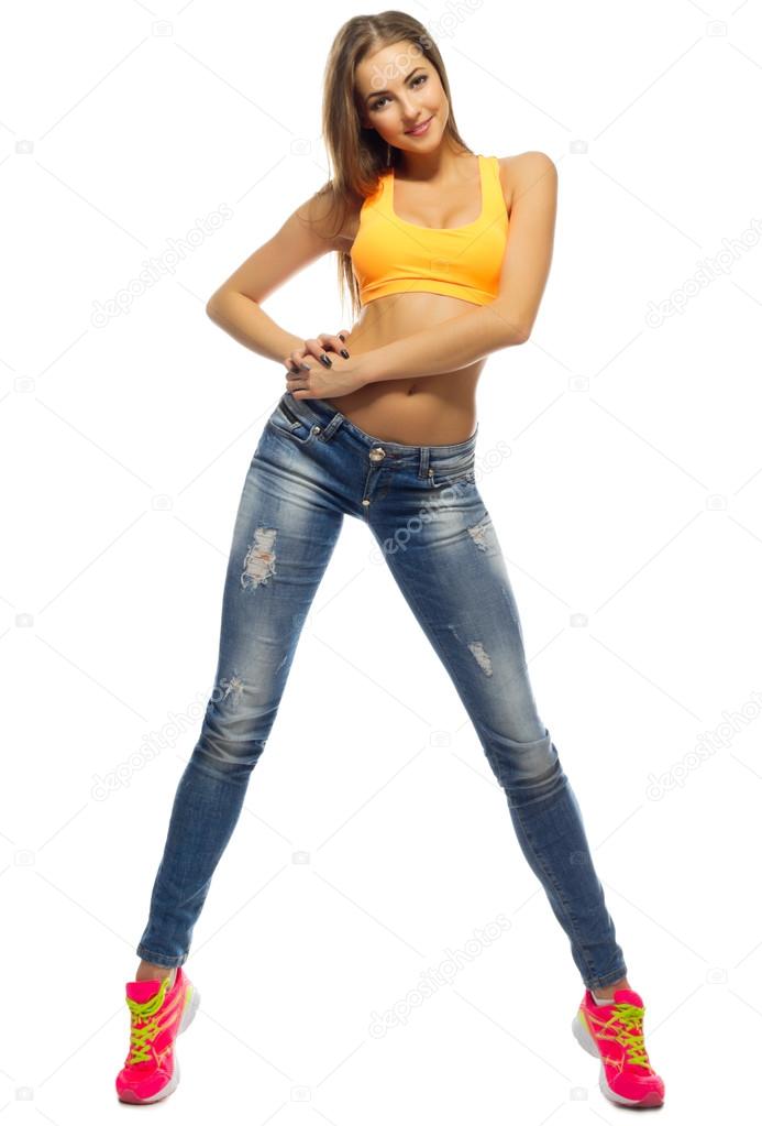 sports girl jeans