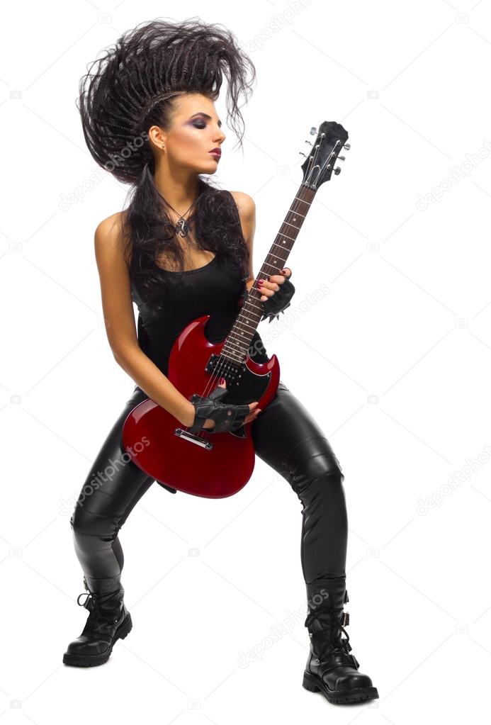 Young woman rock musician