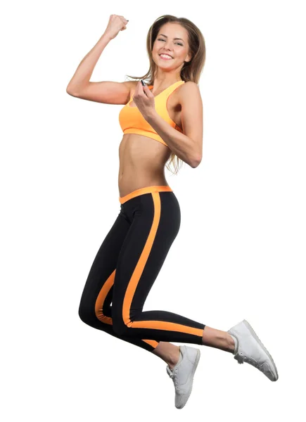 Joven mujer deportiva aislada — Foto de Stock