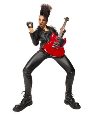 Genç kadın rock müzisyeni