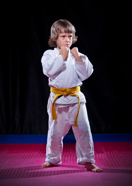 Küçük çocuk aikido fighter — Stok fotoğraf