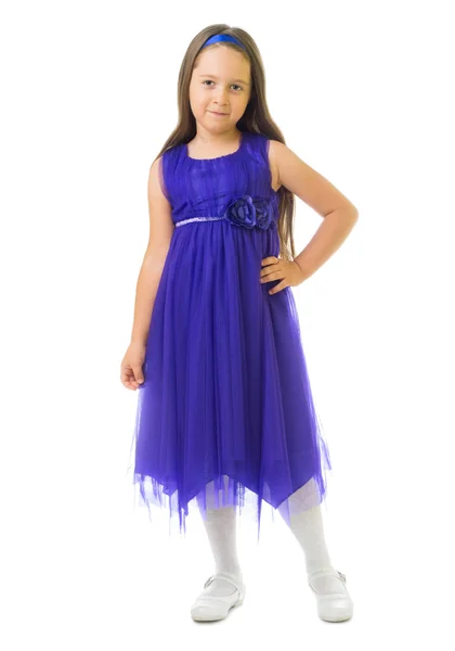 Niña en vestido azul —  Fotos de Stock