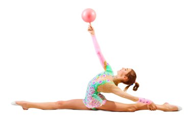 Genç kız sanat jimnastik devreye girer