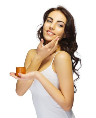 Vücut kremi ile genç kız